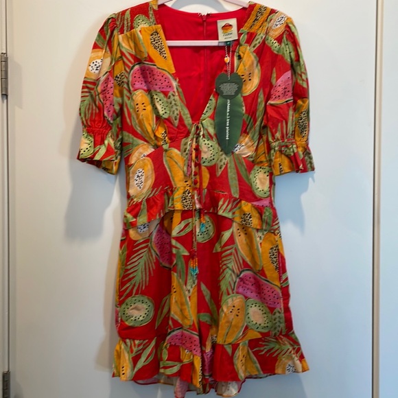 FARM Rio Pants - Farm Rio Papaya Romper New with tags!